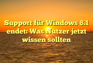 Support für Windows 8.1 endet: Was Nutzer jetzt wissen sollten