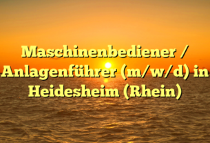 Maschinenbediener / Anlagenführer (m/w/d) in Heidesheim (Rhein)