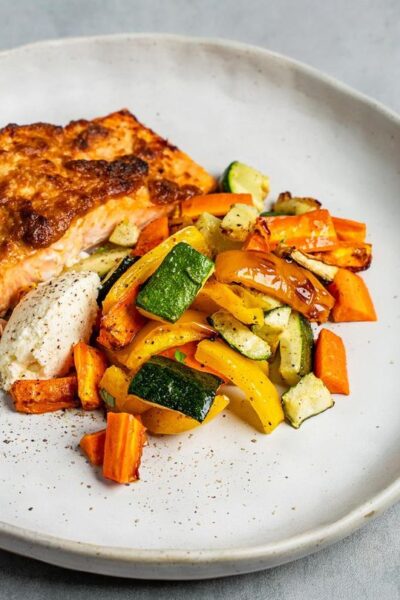 airfryer-heissluftfritteuse-senflachs-mit-gemuese