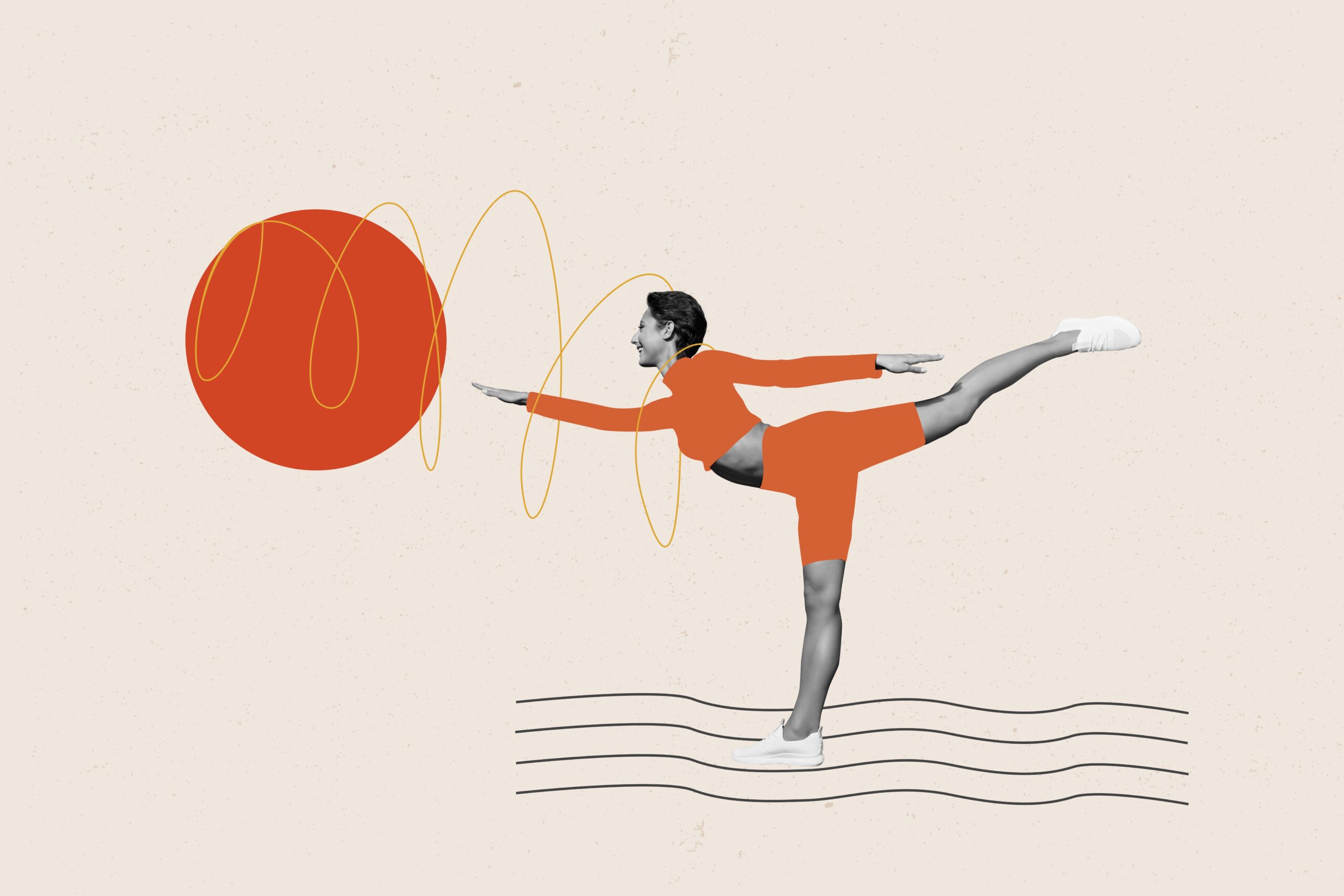 Sketch,Image,Trend,Artwork,3d,Photo,Collage,Of,Yoga,Training