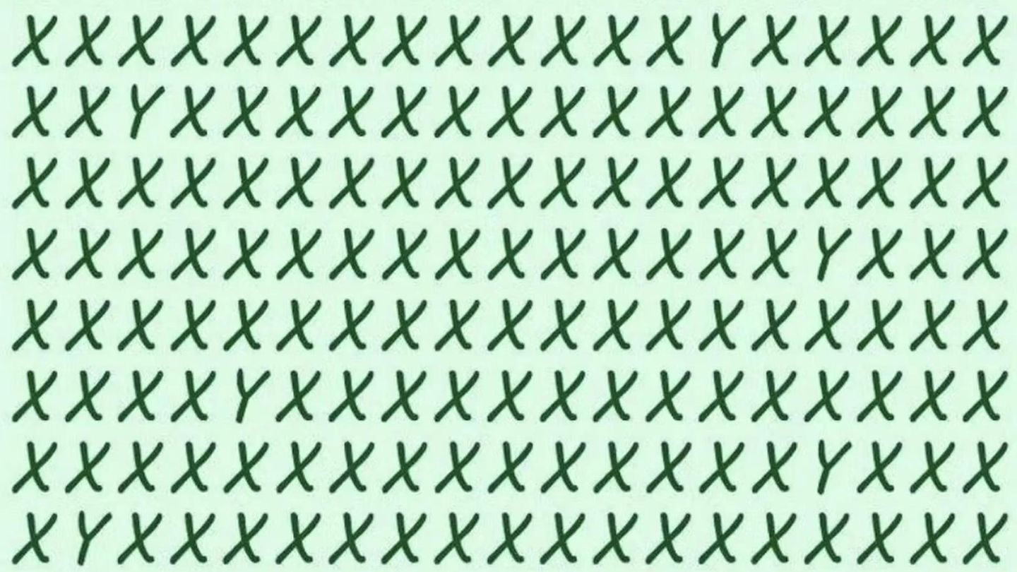 Teste deinen Fokus: Findest du hier alle Buchstaben, die kein „X“ sind?