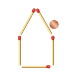 IQ-Test: Wie kommt die Münze ins Haus, wenn du nur 3 Streichhölzer bewegen darfst?
